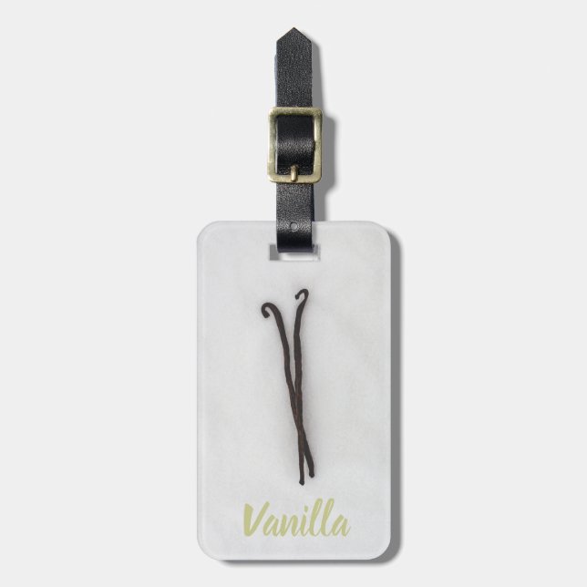 Vanilla-Bohne mit Zucker Gepäckanhänger (Vorderseite vertikal)