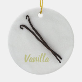 Vanilla-Bohne mit Zucker Keramik Ornament