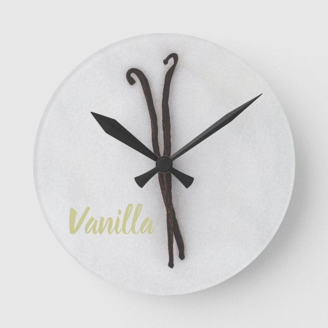 Vanilla-Bohne mit Zucker Runde Wanduhr (Vorderseite)