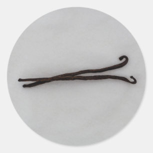 Vanilla-Bohne mit Zucker Runder Aufkleber