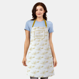 Vanilla Bohnen und Blume Goldgeschäft Schürze