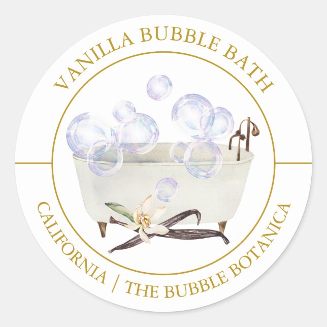 Vanilla Bubble-Marke Runder Aufkleber (Vorderseite)