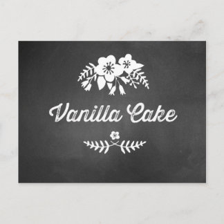 Vanilla Cake Dessert Tafelschild Tafel Postkarte