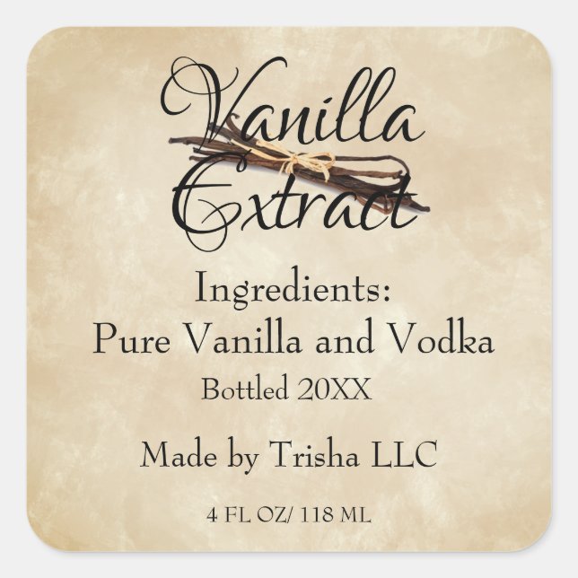 Vanilla Carré Personnaliser le Étiquette de produi (Devant)