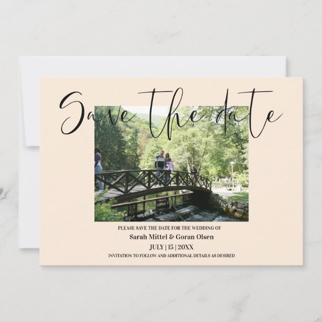 Vanilla Couple Foto Wedding Speichern Sie das Datu Save The Date (Vorderseite)