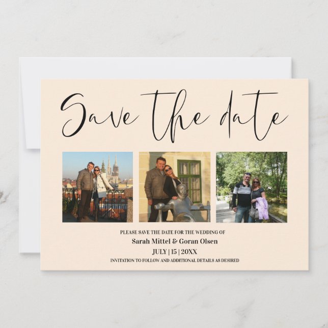 Vanilla Couple Fotos Hochzeit Speichern Sie das Da Save The Date (Vorderseite)