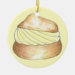 Vanilla Cream Puff Pstry Sweet Creampuff Feinschme Keramikornament