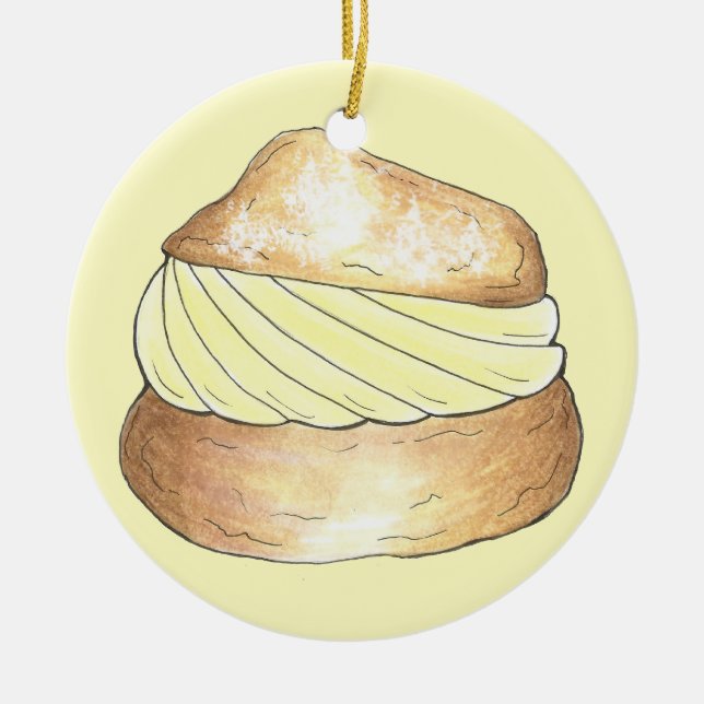 Vanilla Cream Puff Pstry Sweet Creampuff Feinschme Keramikornament (Vorne)