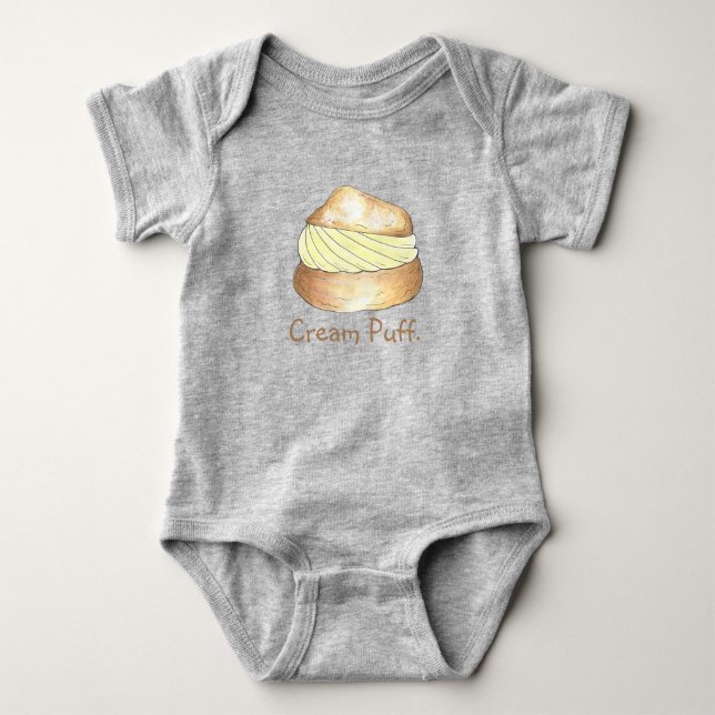 Vanilla Cream Puff Puffs Creampuff Konditorei Fein Baby Strampler (Vorderseite)