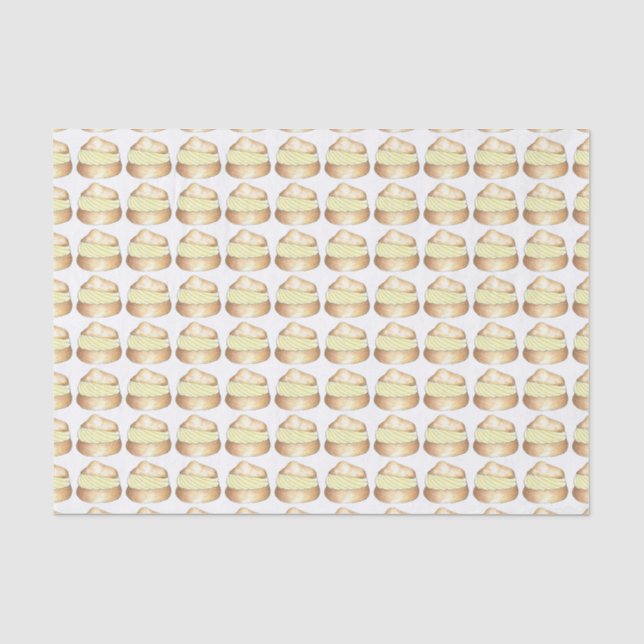 Vanilla Cream Puff Puffs Creampuff Tissue Paper Seidenpapier (Vorderseite)