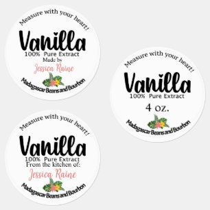 Vanilla Extract Labels, Madagaskar, Bohnenschilder Etiketten