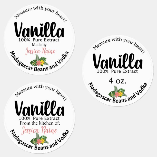 Vanilla Extract Labels, Madagaskarbohne Etiketten (Gruppe)