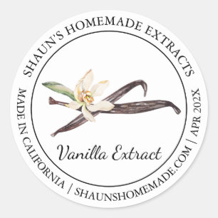Vanilla Extract Modern label Runder Aufkleber