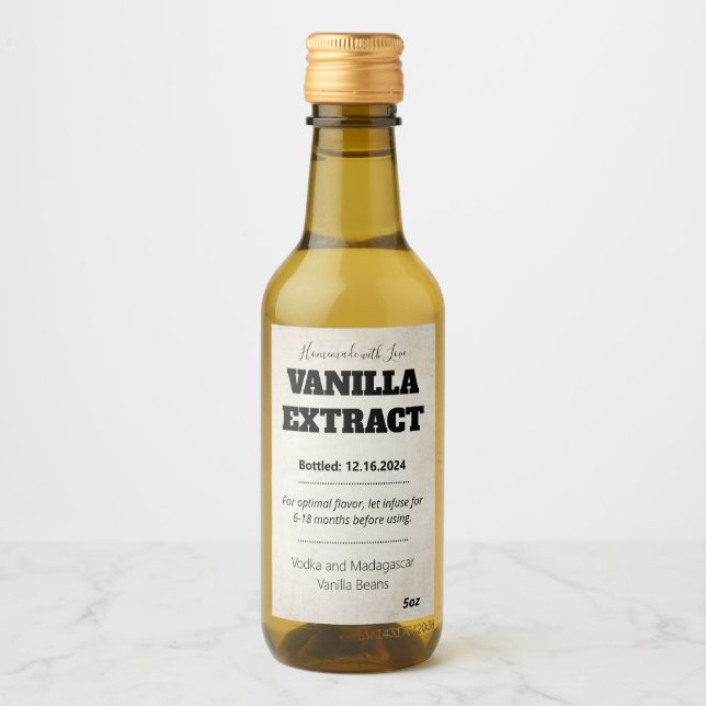 Vanilla Extract Modern Label Sticker ASOv1trbkss Weinetikett (Vorderseite)