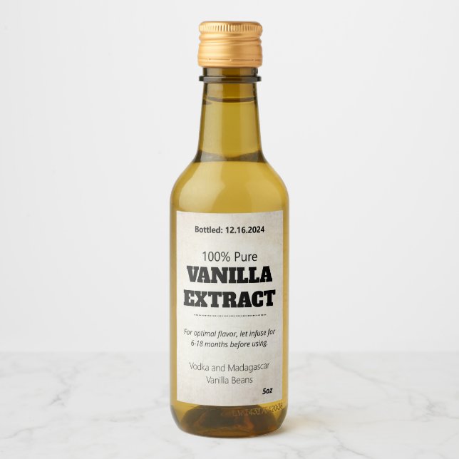 Vanilla Extract Modern Label Sticker ASOv2trbkss Weinetikett (Vorderseite)