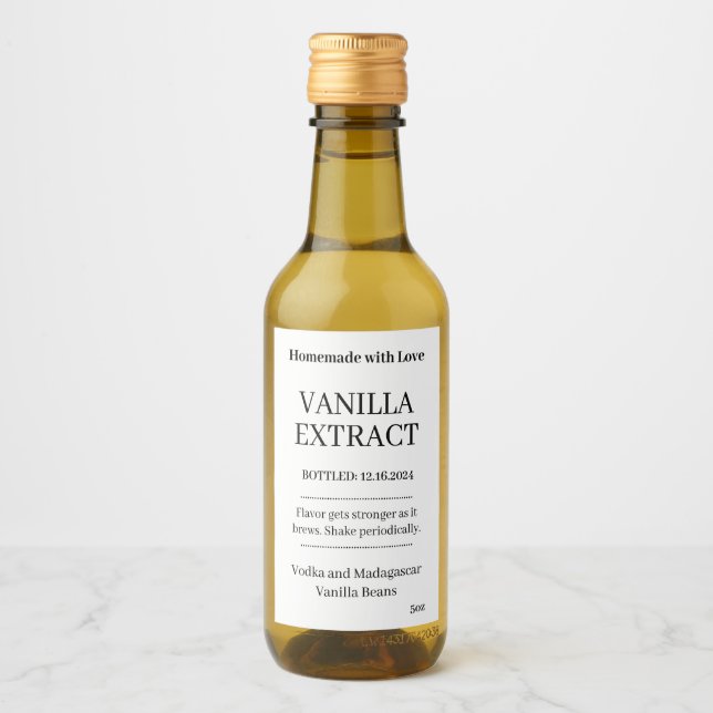 Vanilla Extract Modern Label Sticker V4 Weinetikett (Vorderseite)