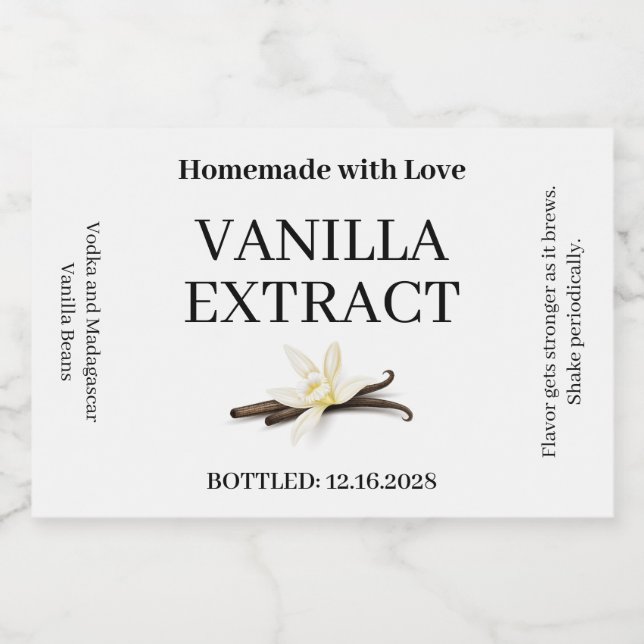 Vanilla Extract Modern Label Sticker VE101_01rt (Einzelnes Label)