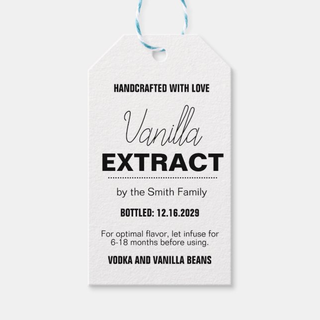 Vanilla Extract Modern Label Sticker VLL1rt Geschenkanhänger (Vorderseite)