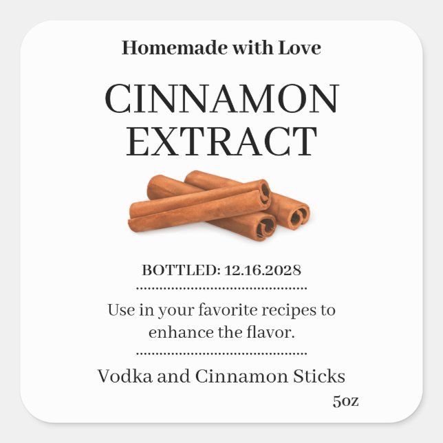 Vanilla Extract Modern Label Sticker ZVEG_101_01 (Vorderseite)