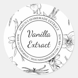 Vanilla Extract Sketch Modernes Label Runder Aufkleber