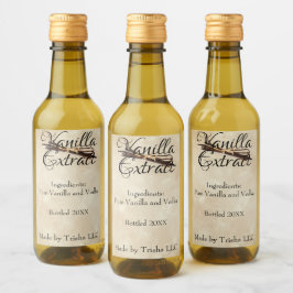 Vanilla Extrahieren eines benutzerdefinierten Etik Weinetikett