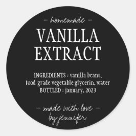 Vanilla Extrahieren Flasche Homemed trinken einfac Runder Aufkleber