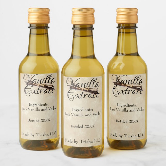 Vanilla Extrait Étiquette personnalisé (Bouteilles)
