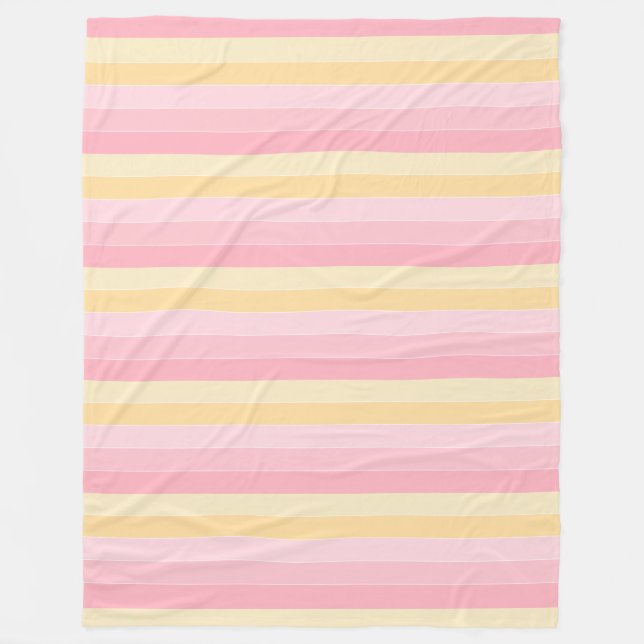 Vanilla Gelb Rosa Streifen Elegante Farben Moderne Fleecedecke (Vorderseite)