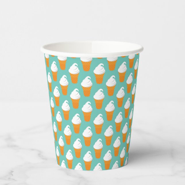 Vanilla Ice Creme Cone Muster Pappbecher (Links)