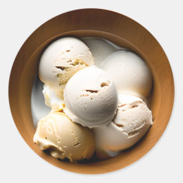 Vanilla Ice Creme Food Runder Aufkleber