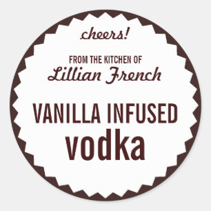 Vanilla Infected Vodka Flasche Etikett Vorlage Runder Aufkleber