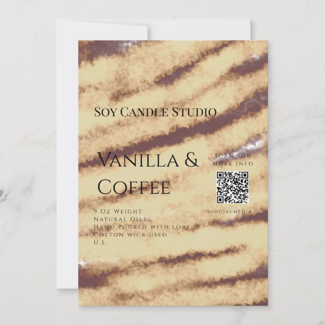Vanilla Kaffee Soja Kerze hinzufügen QR BusinessEi Einladung (Vorderseite)
