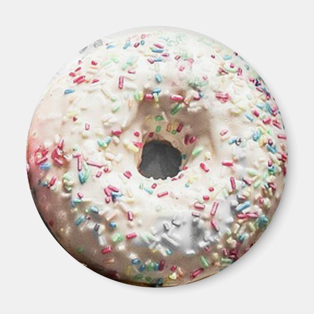 Vanilla Mattiert Sprinkled Donut Fun Food Magnet (Vorne)