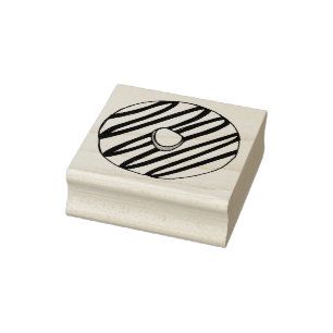 Vanilla Mattiert Zebra Stripe Donut Doughnut Brief Gummistempel