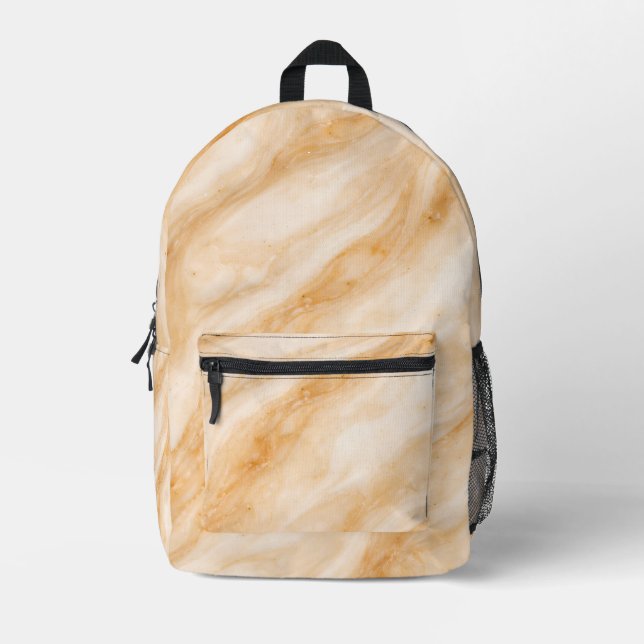 Vanilla Milkshake Marble Texture Bedruckter Rucksack (Vorderseite)