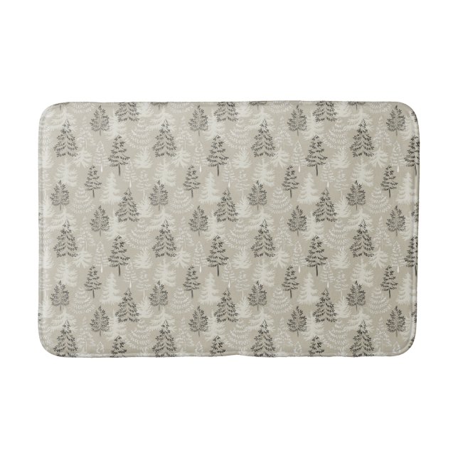 Vanilla Satin Minimalistische Christkindlbäume Badematte (Vorderseite)
