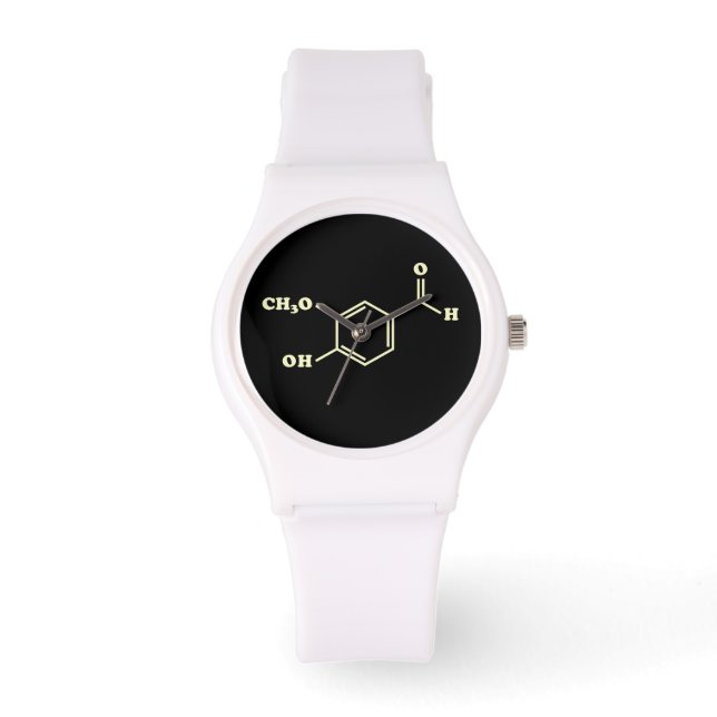 Vanilla Vanillin Molekulare Chemische Formel Armbanduhr (Vorderseite)
