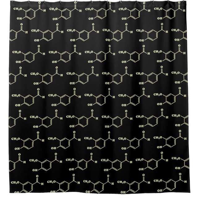Vanilla Vanillin Molekulare Chemische Formel Duschvorhang (Vorderseite)