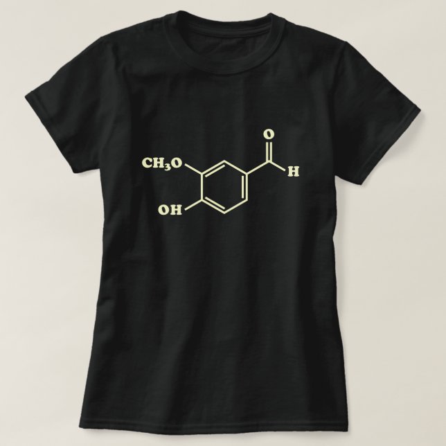 Vanilla Vanillin Molekulare Chemische Formel T-Shirt (Design vorne)
