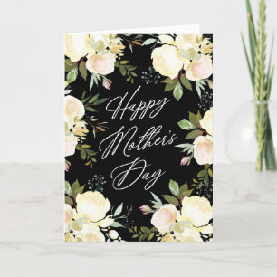 Vanilla Watercolor Florals Muttertag Feiertagskarte