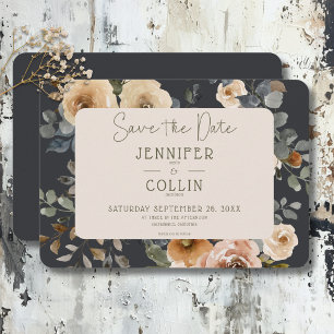 Vanilla White Boho Rose Sage Wedding Save The Date