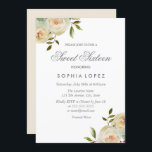 Vanilla White Cream Rose Elegant Sweet 16 Party Einladung<br><div class="desc">Vanilla White Cream Rose Elegant Sweet 16 Party Einladungen schöne elegante florale Aquarell Design Fully Customizable / personalisiert</div>