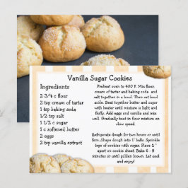 Vanilla Zucker-Cookies Rezept-Karte Postkarte