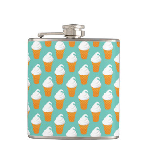 Vanille-Eiscreme-Kegel-Muster Flachmann