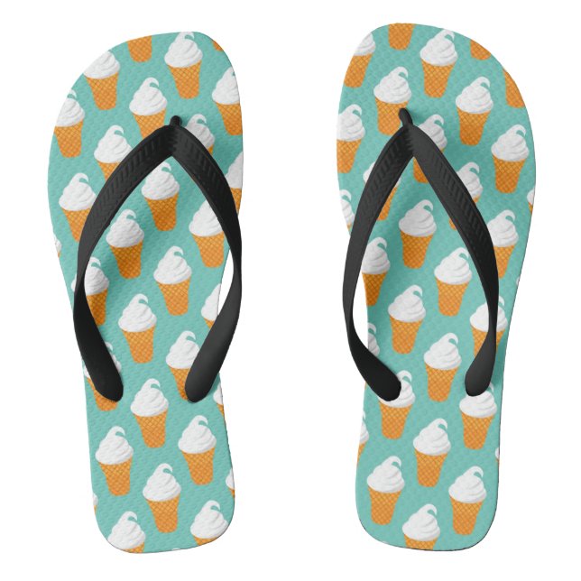 Vanille-Eiscreme-Kegel-Muster Flip Flops (Fußbett)
