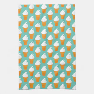 Vanille-Eiscreme-Kegel-Muster Handtuch