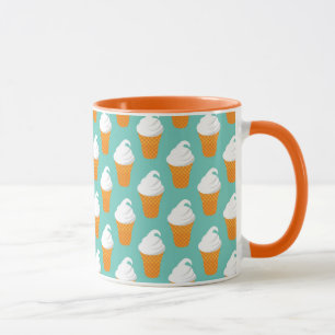 Vanille-Eiscreme-Kegel-Muster Tasse