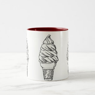Vanille-Eiscreme-Tasse Zweifarbige Tasse