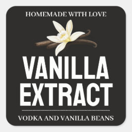 Vanille-Extrakt-Etikett ZVEG_101_01sq anpassen Quadratischer Aufkleber