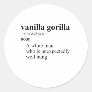 VANILLE GORILLA RUNDER AUFKLEBER